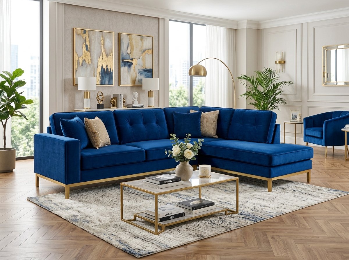 Navy Blue Luxury Sofa