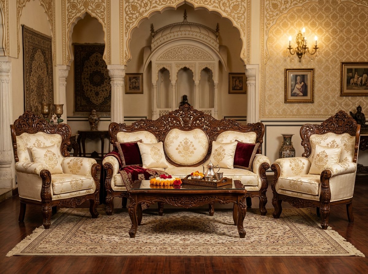 Handcrafted Wooden Sofa